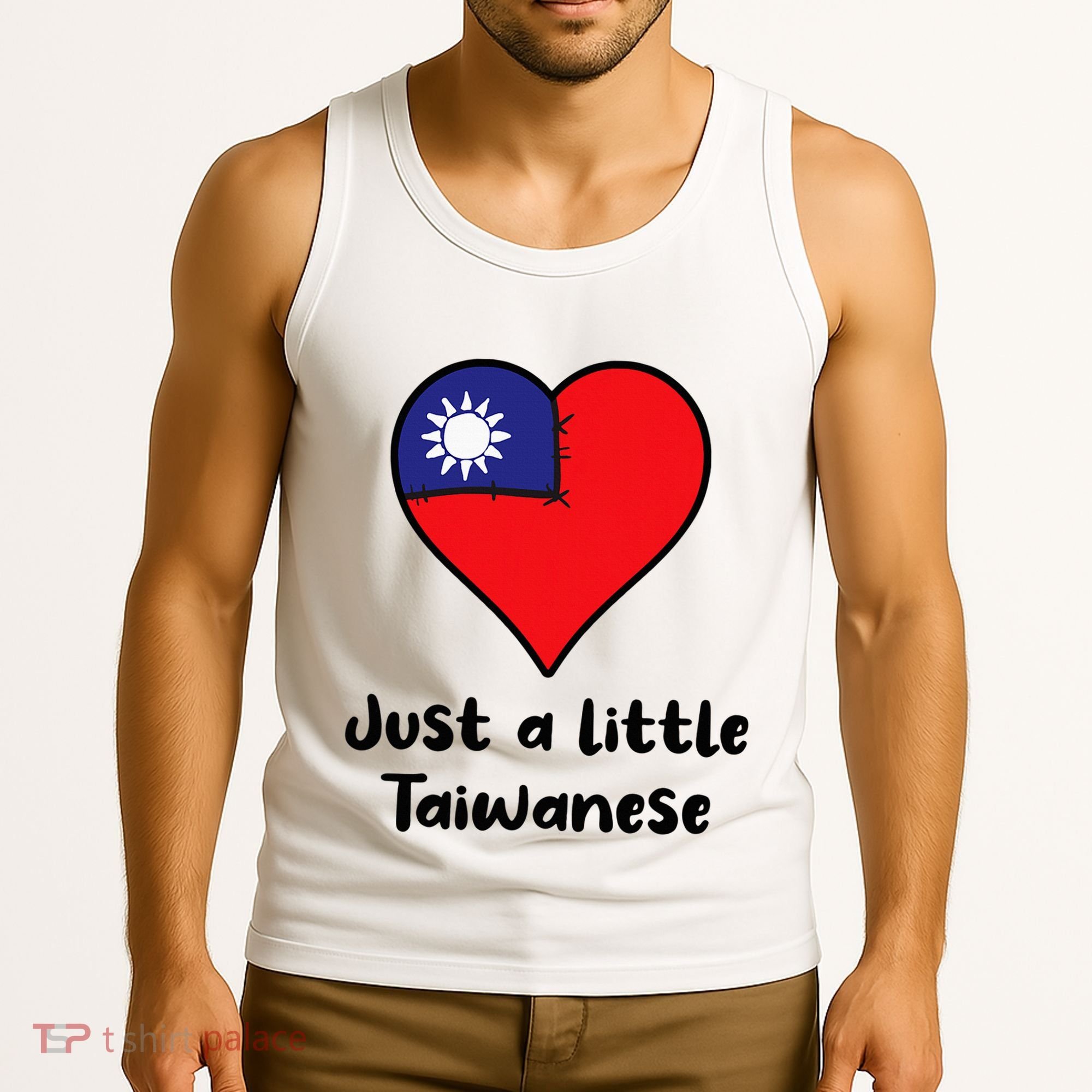 Just A Little Taiwanese Taiwan Flag Heart Tank Top