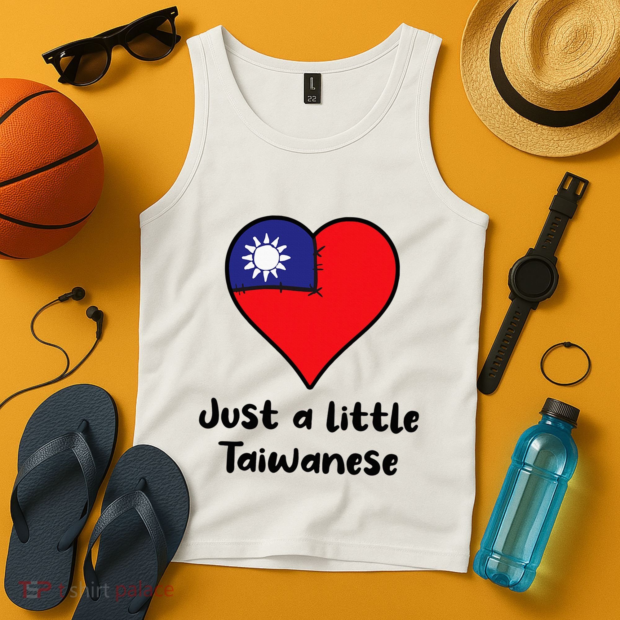Just A Little Taiwanese Taiwan Flag Heart Tank Top