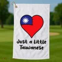 Just A Little Taiwanese Taiwan Flag Heart Golf Towel thumb 1