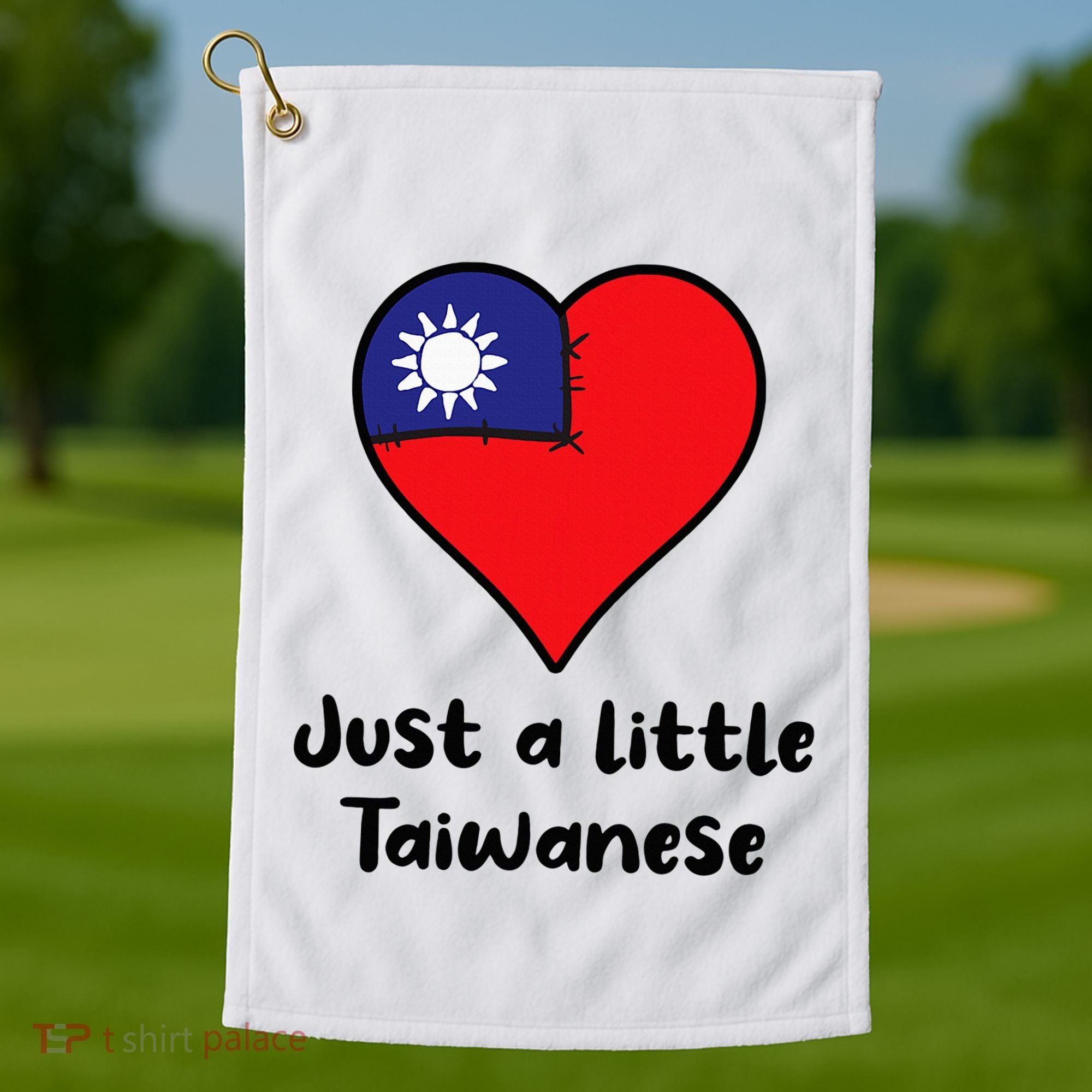 Just A Little Taiwanese Taiwan Flag Heart Golf Towel