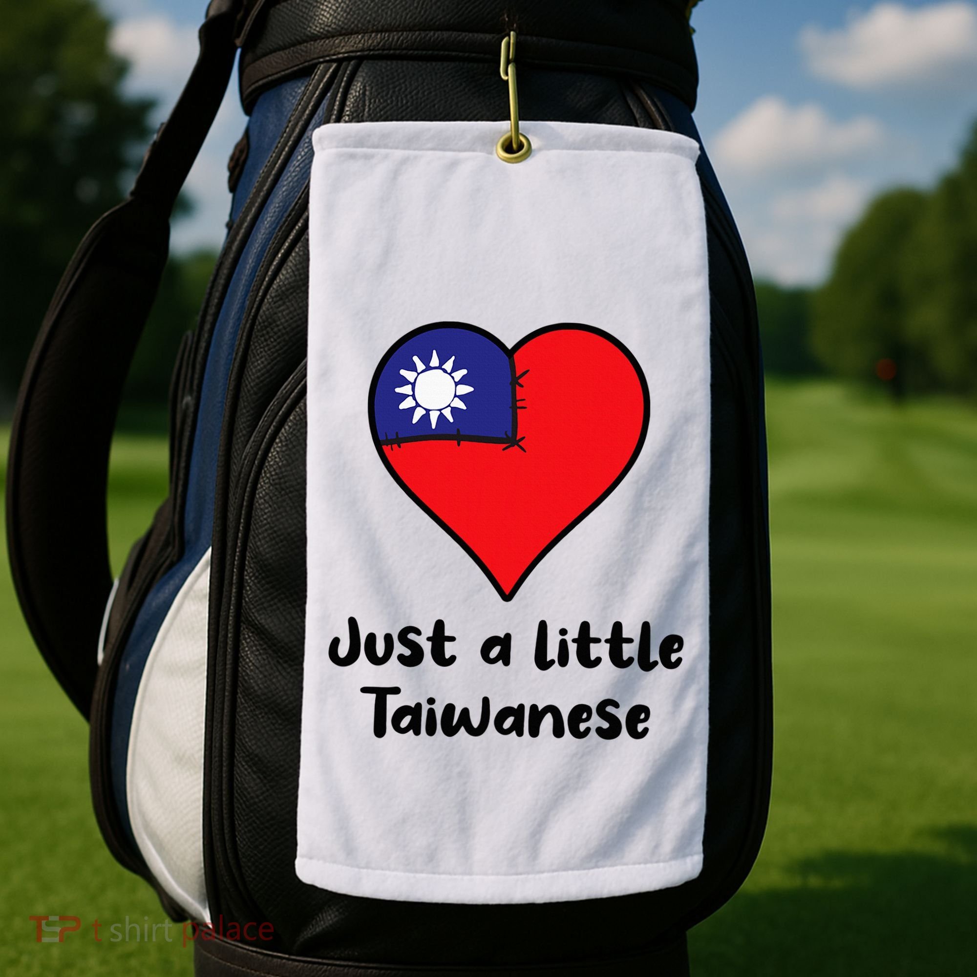 Just A Little Taiwanese Taiwan Flag Heart Golf Towel