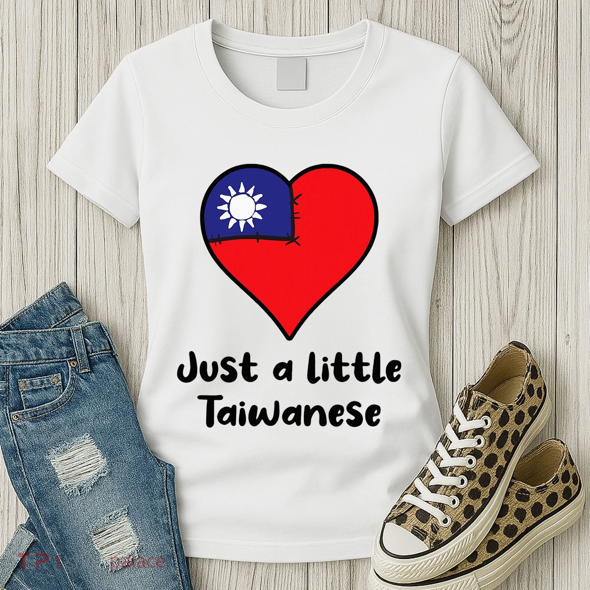 Just A Little Taiwanese Taiwan Flag Heart Women's T-Shirt