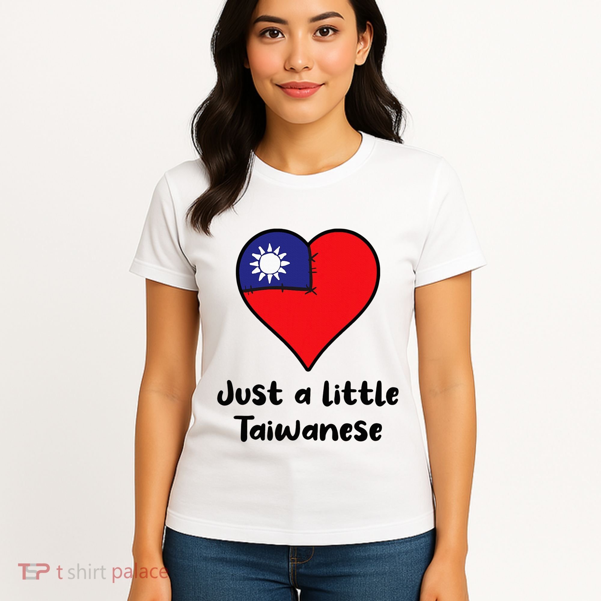 Just A Little Taiwanese Taiwan Flag Heart Women's T-Shirt