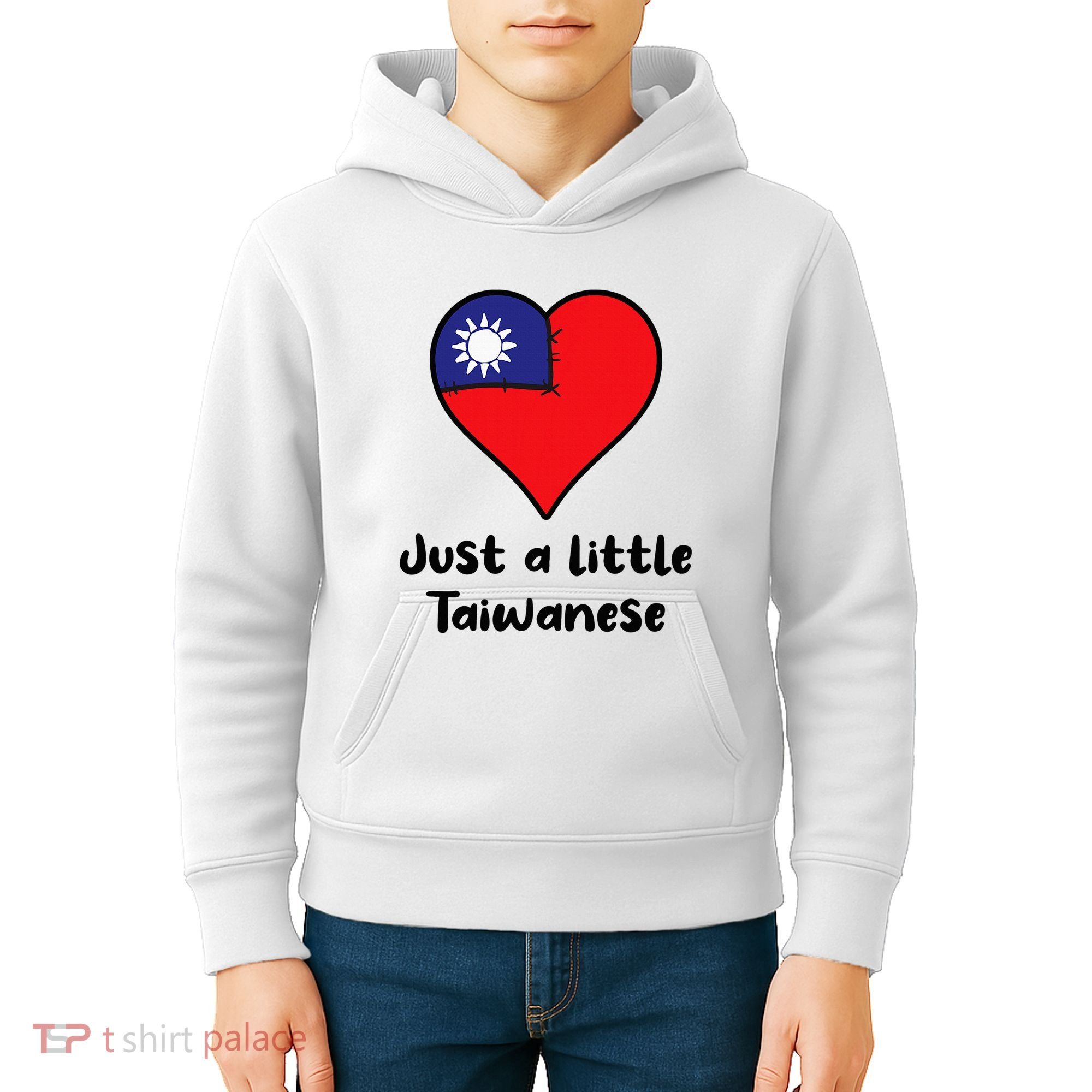 Just A Little Taiwanese Taiwan Flag Heart Kids Hoodie