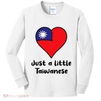 Just A Little Taiwanese Taiwan Flag Heart Kids Long Sleeve Shirt thumb 0