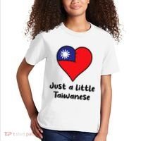 Just A Little Taiwanese Taiwan Flag Heart Kids T-Shirt thumb 2