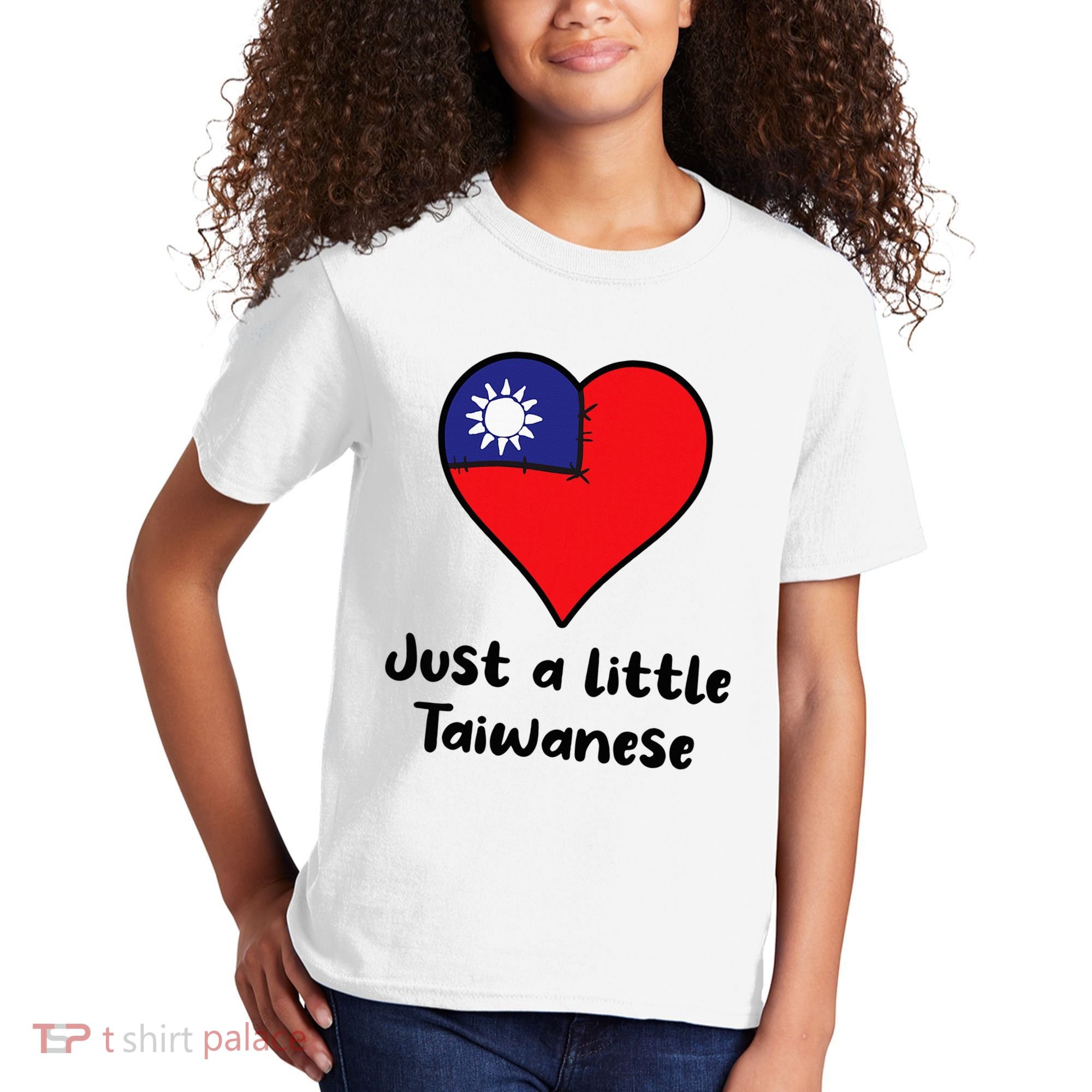 Just A Little Taiwanese Taiwan Flag Heart Kids T-Shirt