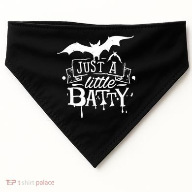 Just A Little Batty Funny Halloween USA-Made Doggie Bandana