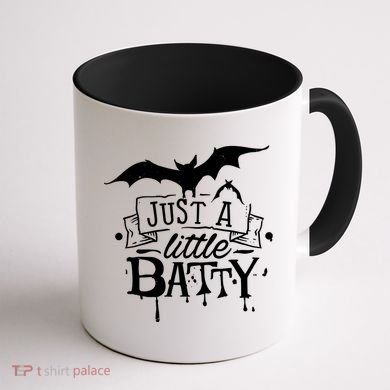 Just A Little Batty Funny Halloween Coffee Mug back