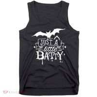 Just A Little Batty Funny Halloween Tank Top thumb 0