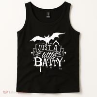 Just A Little Batty Funny Halloween Tank Top thumb 2