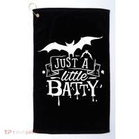 Just A Little Batty Funny Halloween Golf Towel thumb 0