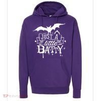 Just A Little Batty Funny Halloween Hoodie thumb 0