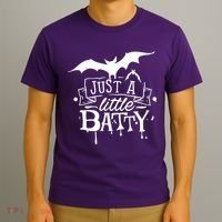 Just A Little Batty Funny Halloween T-Shirt thumb 3