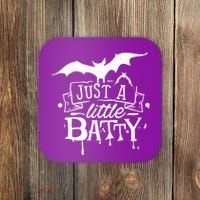 Just A Little Batty Funny Halloween Coaster thumb 0