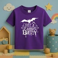 Just A Little Batty Funny Halloween Toddler T-Shirt thumb 3