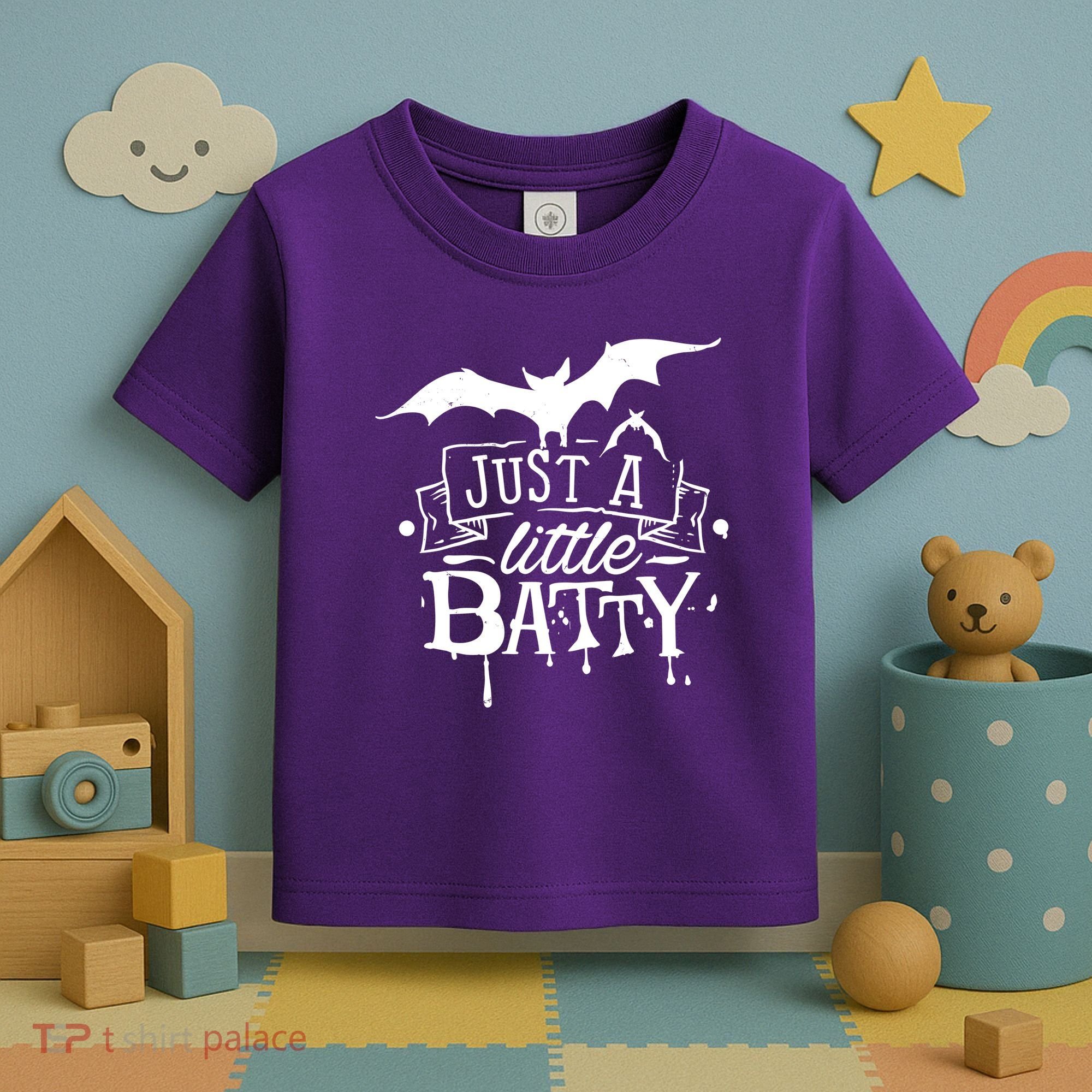 Just A Little Batty Funny Halloween Toddler T-Shirt