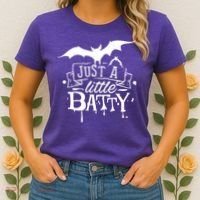 Just A Little Batty Funny Halloween Women's T-Shirt thumb 2
