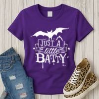 Just A Little Batty Funny Halloween Women's T-Shirt thumb 3