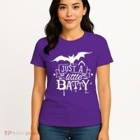 Just A Little Batty Funny Halloween Women's T-Shirt thumb 4