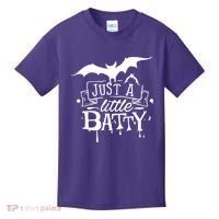 Just A Little Batty Funny Halloween Kids T-Shirt thumb 0