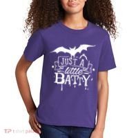 Just A Little Batty Funny Halloween Kids T-Shirt thumb 2