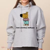 Just A Lowkey Chill Guy Ladies Heavyweight Boxy Pullover Hoodie thumb 0