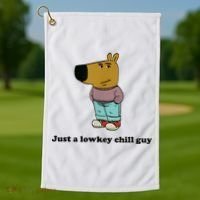 Just A Lowkey Chill Guy Golf Towel thumb 1
