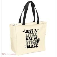 Just A Little Ray Of Pitch Black Halloween Tote Bag thumb 2