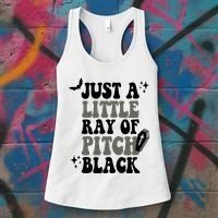 Just A Little Ray Of Pitch Black Halloween Women's Tank Top thumb 3