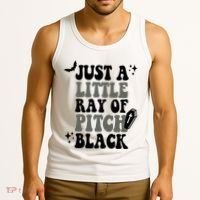 Just A Little Ray Of Pitch Black Halloween Tank Top thumb 3