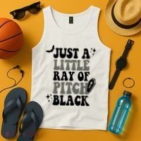 Just A Little Ray Of Pitch Black Halloween Tank Top thumb 4