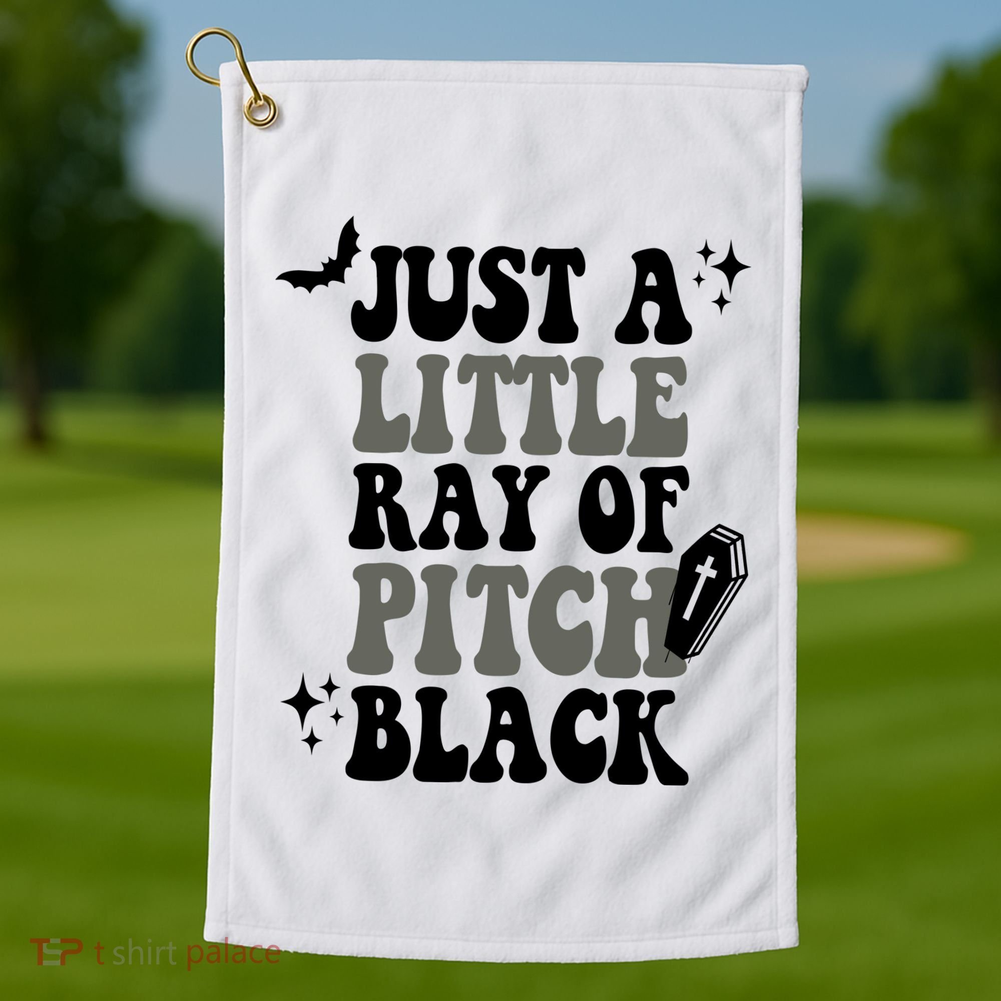 Just A Little Ray Of Pitch Black Halloween Golf Towel