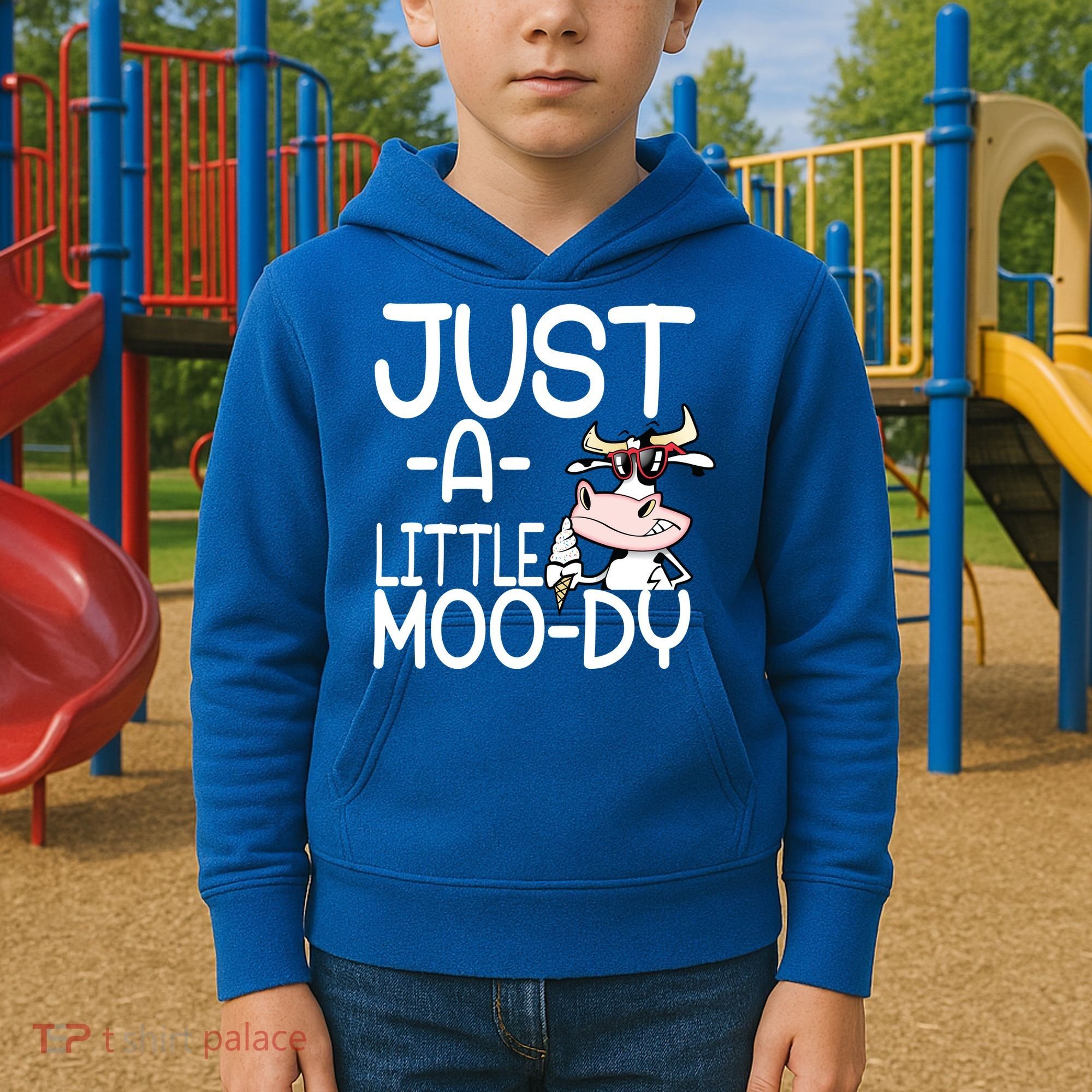 Just A Little Moody Kids Hoodie