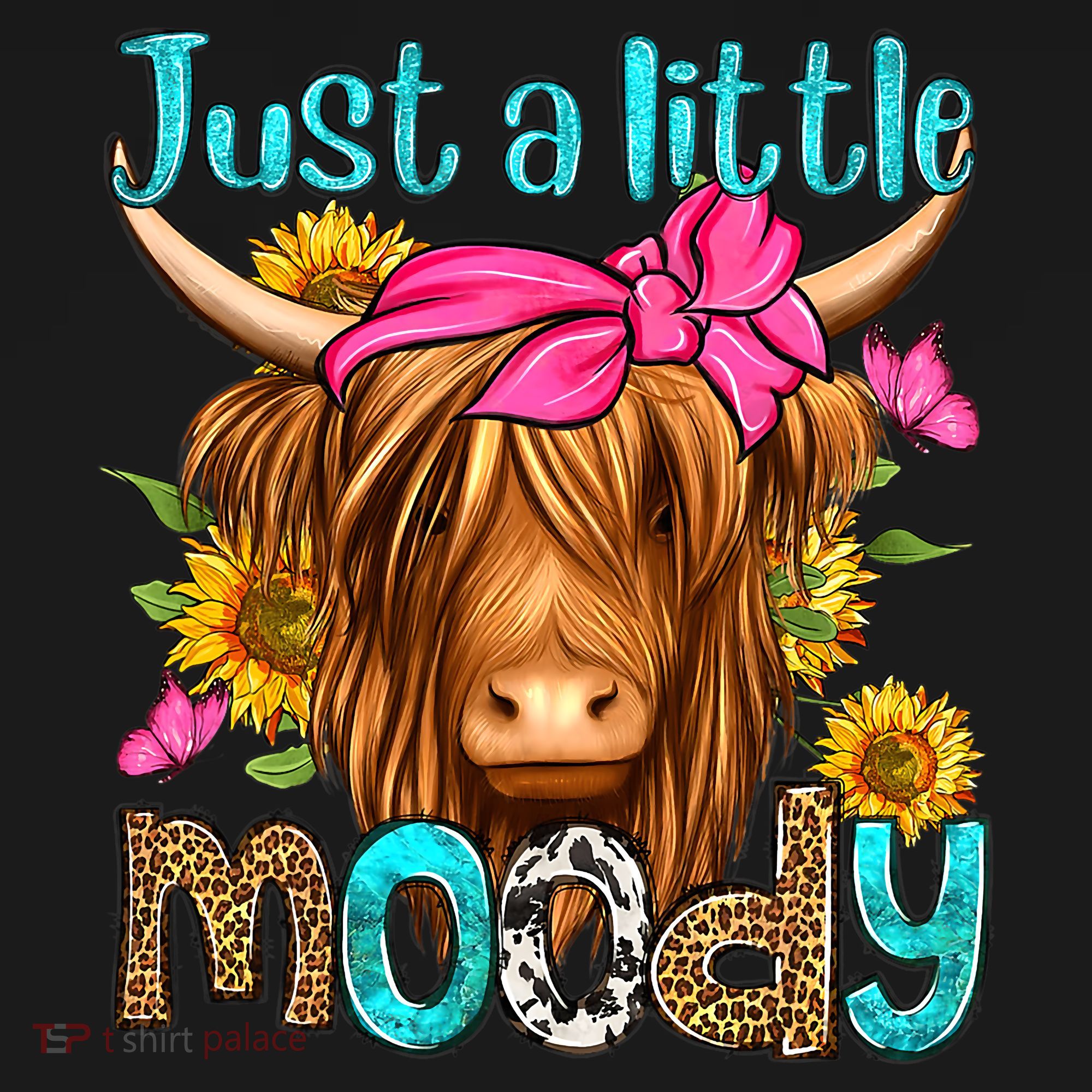 Just A Little Moody Cute Western Highland Cows Lover Farming Sweatshirt