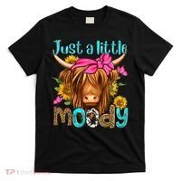 Just A Little Moody Cute Western Highland Cows Lover Farming T-Shirt thumb 0