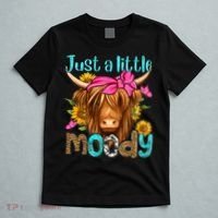 Just A Little Moody Cute Western Highland Cows Lover Farming T-Shirt thumb 5