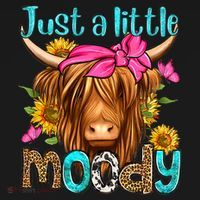 Just A Little Moody Cute Western Highland Cows Lover Farming Women's Hoodie thumb 2