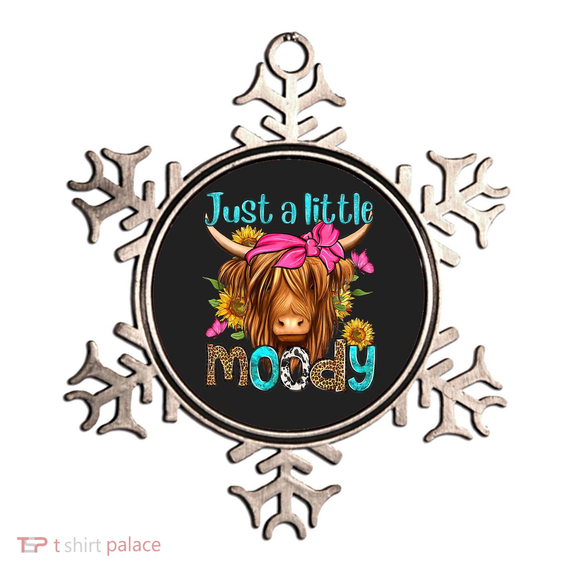 Just A Little Moody Cute Western Highland Cows Lover Farming Ornament
