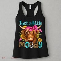 Just A Little Moody Cute Western Highland Cows Lover Farming Women's Tank Top thumb 3