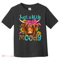Just A Little Moody Cute Western Highland Cows Lover Farming Toddler T-Shirt thumb 0