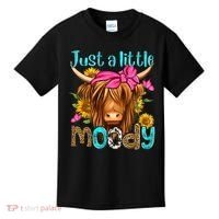 Just A Little Moody Cute Western Highland Cows Lover Farming Kids T-Shirt thumb 0