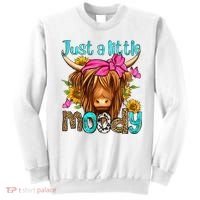 Just A Little Moody Cute Western Highland Cows Lover Farming Sweatshirt thumb 0