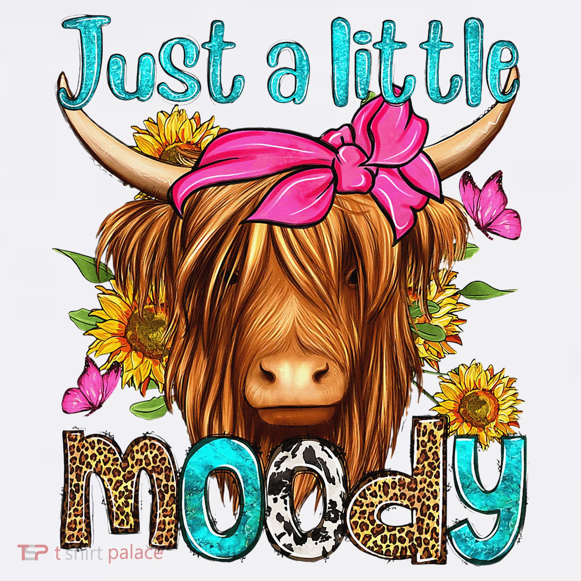 Just A Little Moody Cute Western Highland Cows Lover Farming Polo
