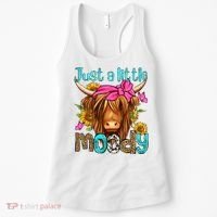 Just A Little Moody Cute Western Highland Cows Lover Farming Women's Tank Top thumb 0