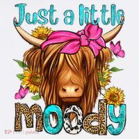 Just A Little Moody Cute Western Highland Cows Lover Farming Women's Tank Top thumb 5