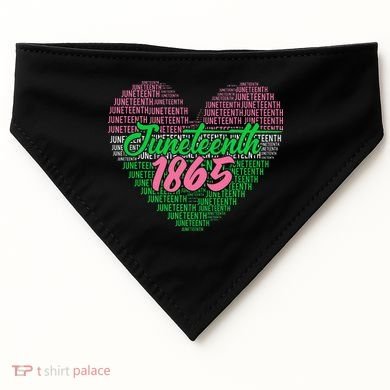 Juneteenth aka love heart USA-Made Doggie Bandana