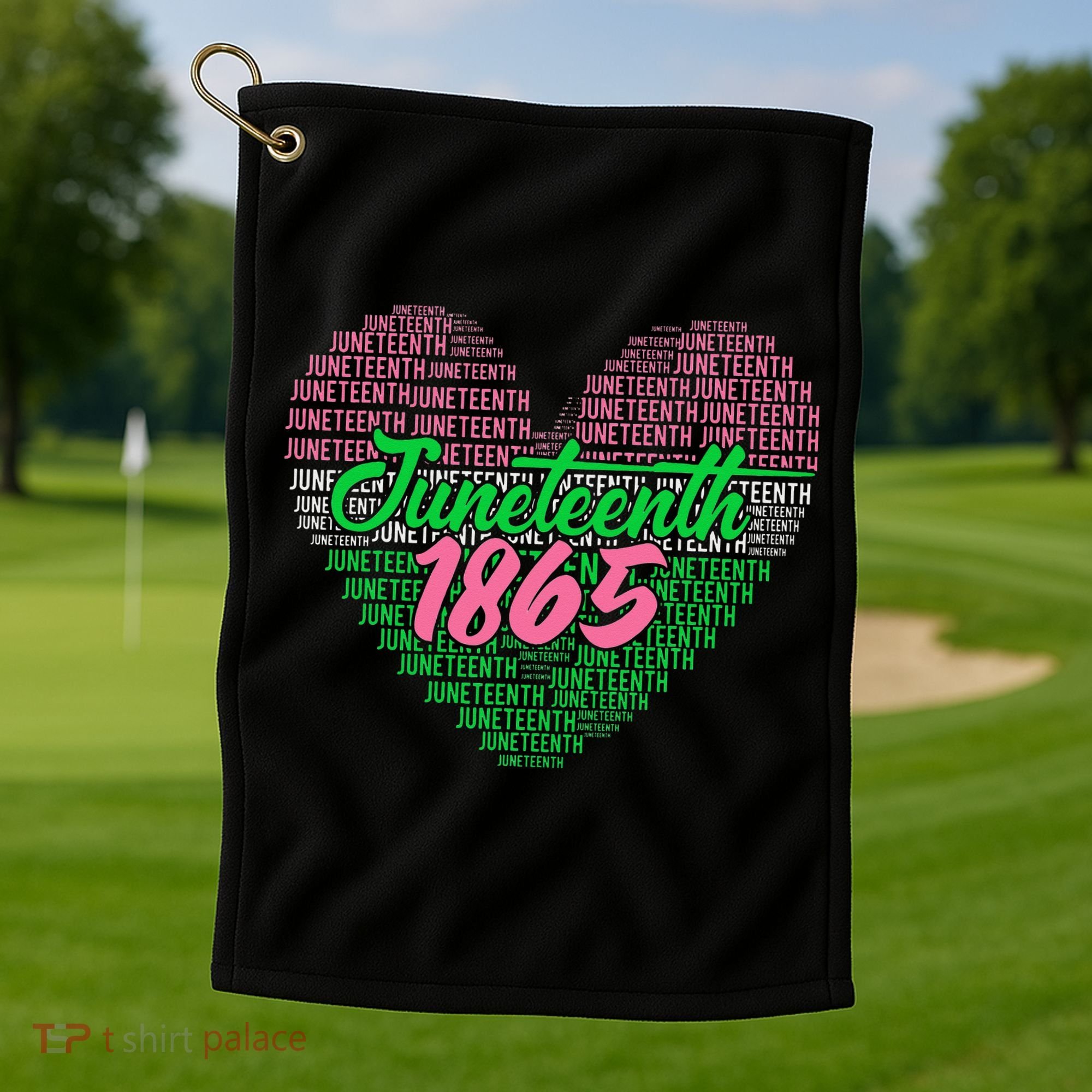 Juneteenth aka love heart Golf Towel