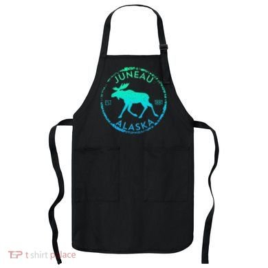 Juneau Alaska Moose Gradient Distressed Souvenir Apron