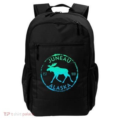 Juneau Alaska Moose Gradient Distressed Souvenir Backpack